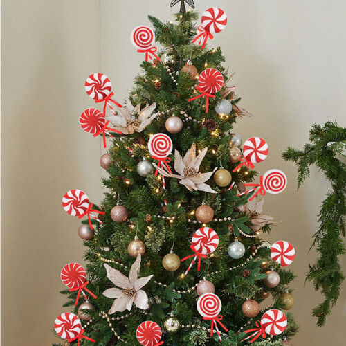 Christmas candy tree ornament red white lollipop 1 piece 1
