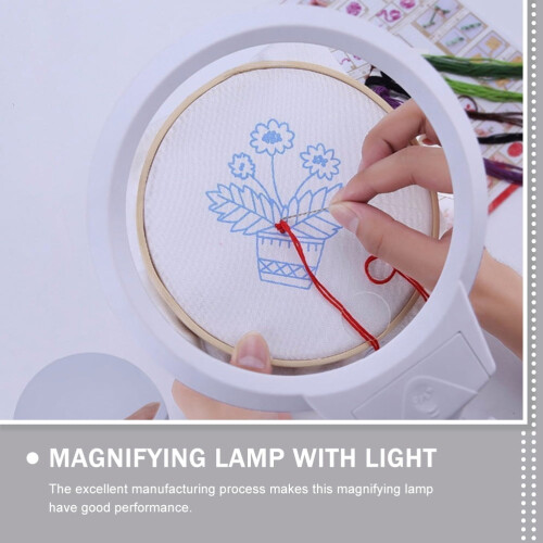 Desktop magnifying glass with light and foldable stand 2