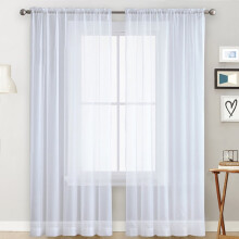 Gecheer sheer curtains white 39x51 inches 2 panels