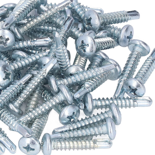 Galvanized Self-Drilling Screws Round Head 4.8x25mm 50PCS 1