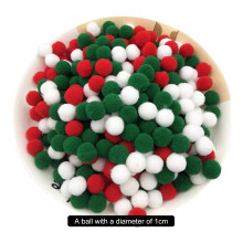 Felt Christmas Ornament Balls Red Green 50pcs