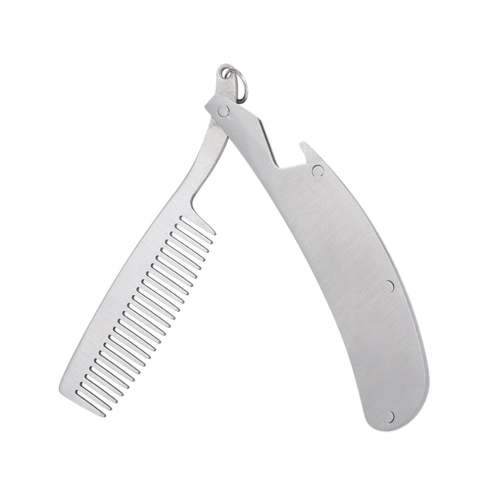 Gecheer folding beard comb for men stainless steel pocket
