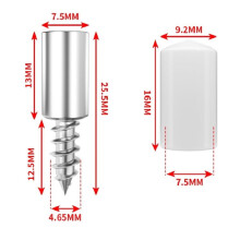 Self-tapping screws for cabinets with white covers 20 pcs