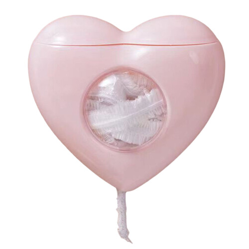 Pink heart-shaped plastic wrap dispenser wall-mounted large 1