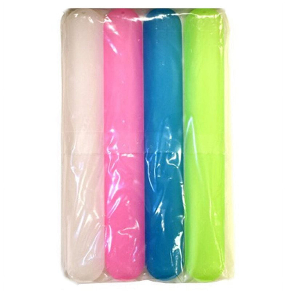 Toothbrush Holder Case Plastic Travel Set 4 Pack