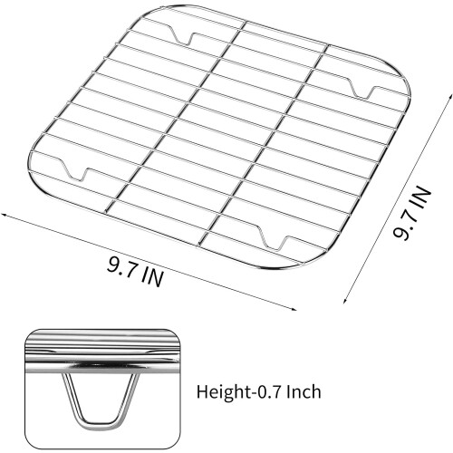 POWKOL square cooling rack 9.7 x 9.7 inches 1