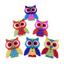 Owl Wooden Buttons for Sewing 20 pcs 3.5x2.8 cm