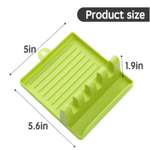 Silicone Spoon Rest Heat-Resistant Non-Slip White 1 Pack 2
