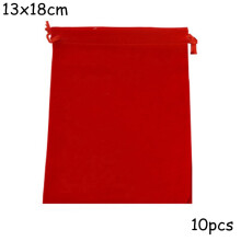 Velvet Jewelry Bags Drawstring Red 13x18cm 10pcs