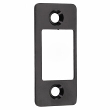 Deadbolt Strike Plate Black Large Hole Narrow Edge 1 Piece