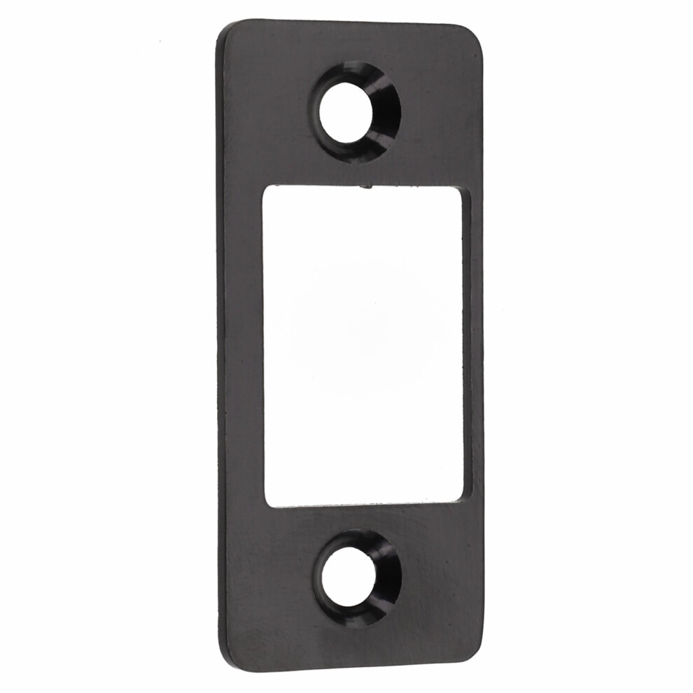 Deadbolt Strike Plate Black Large Hole Narrow Edge 1 Piece 9314556544125