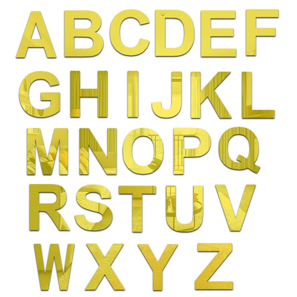 Acrylic Mirror Wall Stickers English Alphabet 26 Letters 9314556543852
