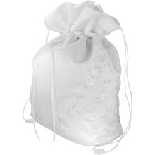 Wedding money bag white X-large pearl floral lace