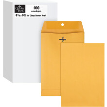 Clasp Envelopes Brown 6.5 x 9.5 Inch 100 Count