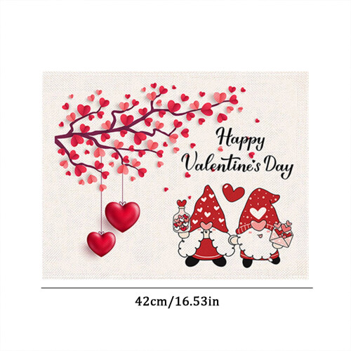 Valentine's Day linen placemat digital print 4 pcs 1