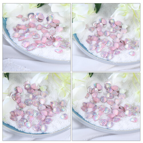 Polymer Clay Rhinestones Light Pink AB Heart 50pcs 2