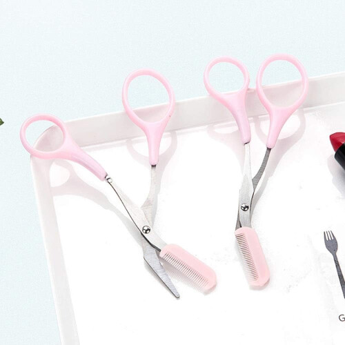 Eyebrow Trimmer Set Stainless Steel Comb and Scissors 1