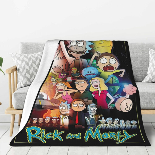 Rick and Morty Plush Throw Blanket 50" x 40" 2