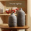 Contemporary vase black gray 9 inch boho style 7