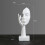 Thinker Lady Sculpture Abstract Face Art Statue White 8