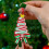 Christmas tree hanging ornament red white 1 piece 2