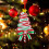 Christmas tree hanging ornament red white 1 piece 5