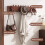 Natural Wood Wall-Mounted Coat Rack with 4 Flip Hooks 5