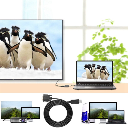DP to VGA adapter cable 1.8m 1080P 1