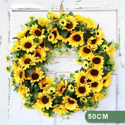 Sunflower Wreath Yellow Artificial 20 Inch 1