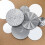 Mirror Wall Decor Set Silver Metal Round Plates 9 pcs 7