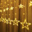 Warm White LED Curtain Lights 120 LEDs 12 Star 8 Modes 7