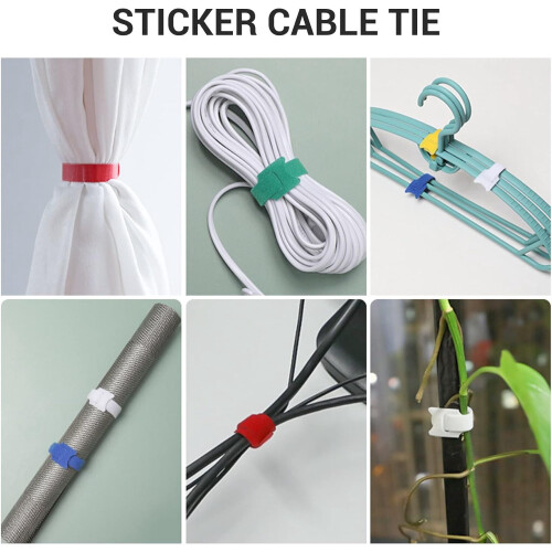 Cable Organizer Tool Reusable Color Mixing Pack of 50 2