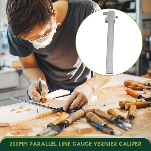 0-200mm Marking Vernier Caliper with Carbide Scriber Parallel Marking Gauging Ruler Measuring Instrument Tool 2