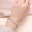 Silver peach heart bracelet engraved for daughter, 4