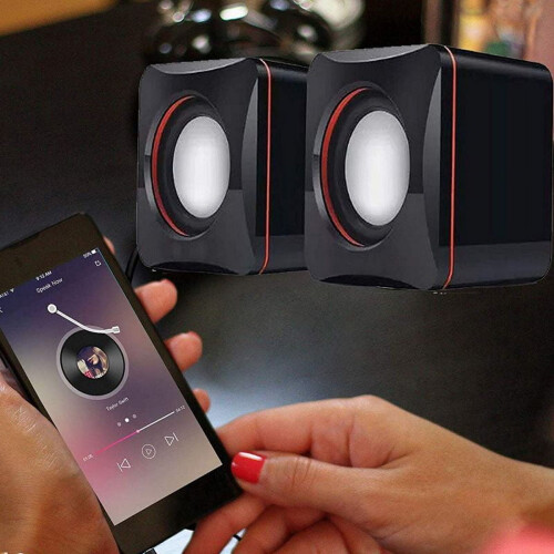 Luxsea computer speaker black wired desktop speaker 2.0 2