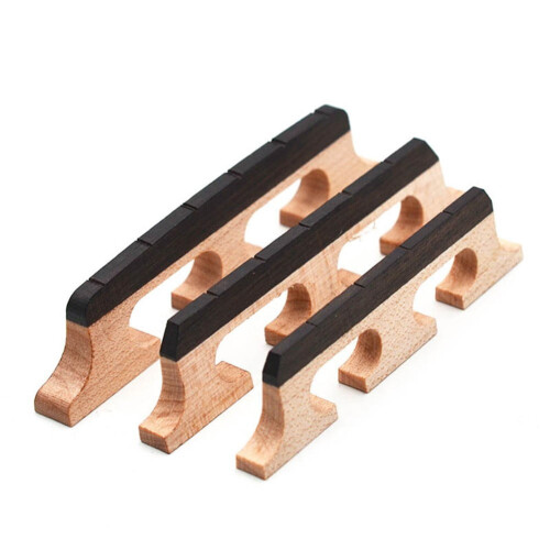 Maple and Ebony Banjo Bridge 3-Footed for 4-6 String 1