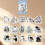 Handbook decal set retro cat flower design 45 pcs 8