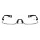 Men's reading glasses wide slim half-rim +1.75 3