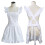 Retro White Apron with Pockets Adjustable Bib 2