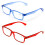 Reading Glasses Rectangular Translucent Blue Red 2 Pairs 2