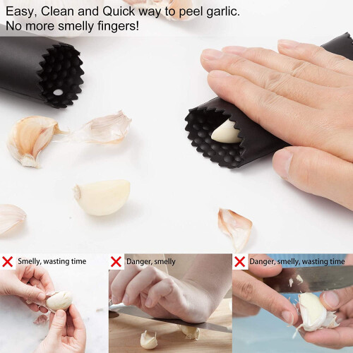 Ludlz Garlic Peeler Silicone Roller 3PCS 2