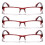 Reading Glasses Rectangular Half Rim +1.75 3 Pairs 2
