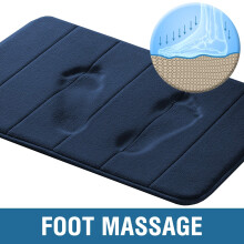 Memory Foam Bath Mat Navy Blue 16 x 24 Inches
