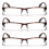 Reading Glasses Rectangular Half Rim +3.25 3 Pairs 2
