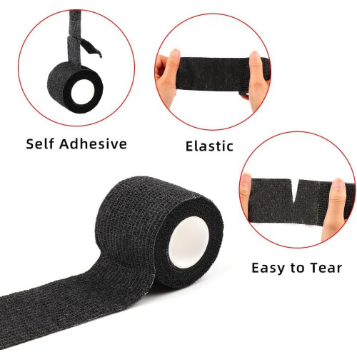 Self-Adhesive Bandage Wrap Black 2" x 5 Yds 24 Pack 1