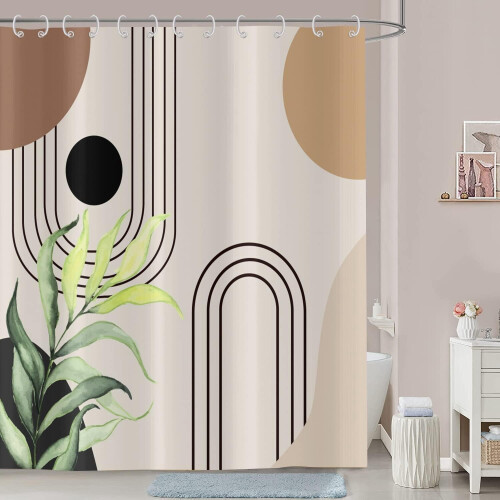 Boho Leaf Shower Curtain Waterproof 36x72 Inches 1