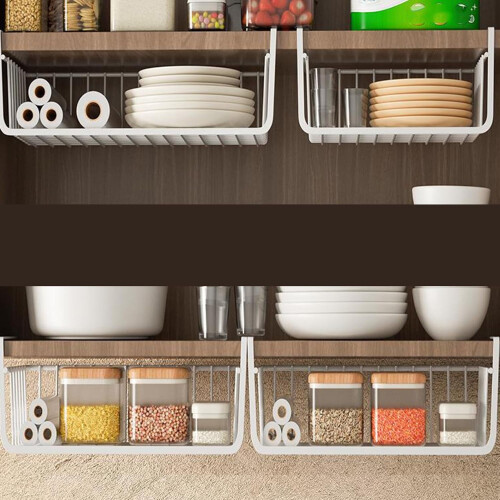 Under Shelf Wire Basket Black Large 1