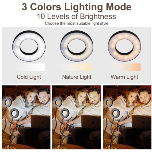 Clip-on LED Ring Light for Video Conferencing USB Desk Lamp 2