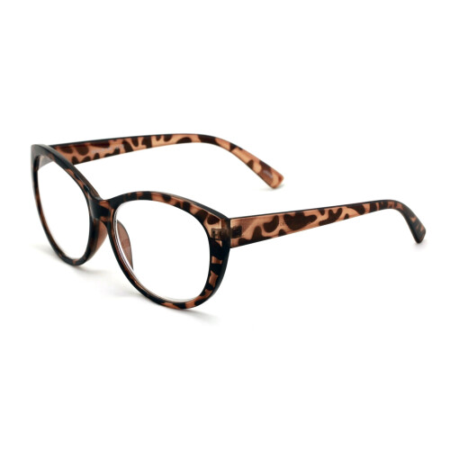 Women's oversized reading glasses clear lens oval leopard 1