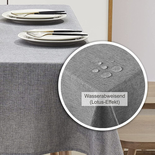 Stain Resistant Tablecloth Waterproof Faux Linen 2